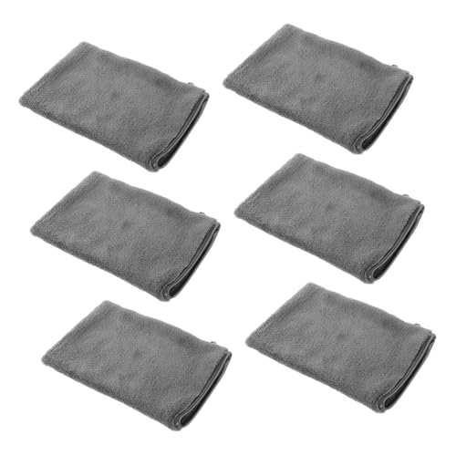 Healeved 6 Stück Badehandschuhe Badetücher Fäustlinge in Weicher Waschung Wiederverwendbarer Badehandschuh Make-up-entferner-handschuh Gesichtswaschhandschuhe Handtücher Ballaststoff Grey von Healeved