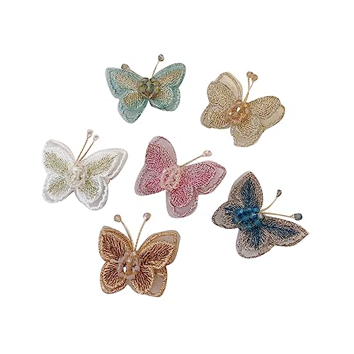 Healeved 6 Stück Bestickte Haarnadeln Bunte Haarspangen mit Schleifendesign für Mädchen Damen Haarclips Langlebig und Sicher von Healeved