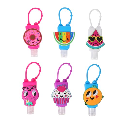 Healeved 6 Stück Tragbare Silikon Reiseflaschen 30ml Leere Flüssigkeitsdispenser Für Shampoo Handlotion Und Flüssigseifen Auslaufsicher Mit Haken Für Reisen Kinderwagen Und Rucksack von Healeved