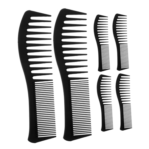 Healeved 6 Stück Friseurkämme Stylingkämme Mit Breiter Zahnung Und Doppeltem Verwendungszweck Für Damen Und Herren – Zum Entwirren Und Frisieren von Healeved