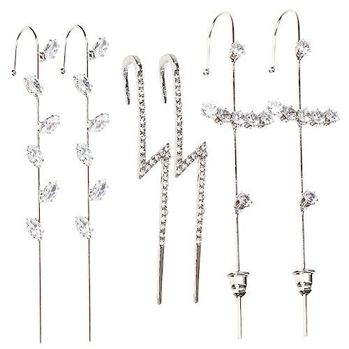 Healeved 6 Stück Glitzernde Ohrclips für Damen Non Piercing Ohrhaken mit Kristallen Geburtstags Weihnachtsgeschenke Ohrringe mit Einzigartigem Design von Healeved