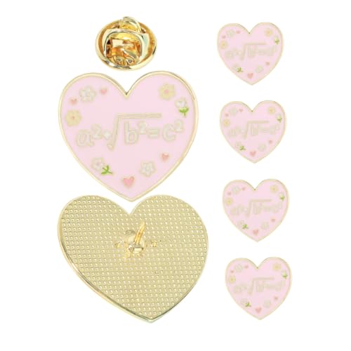 Healeved 6 Stück Herz-Broschen aus Legierung mit Englischer Gravur Modische Anstecknadeln für Pullover Mäntel Schals und Rucksäcke Vielseitiger Schmuck für Valentinstag und Besondere von Healeved