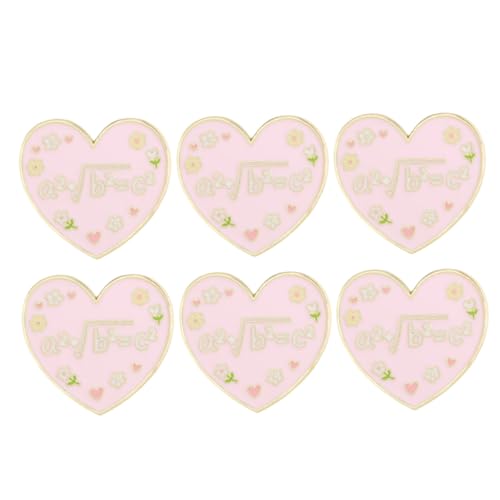 Healeved 6 Stück Herz Buchstaben-broschen aus Langlebiger Legierung Modisches Schmuck-accessoire für Damen Vielseitig für Mäntel Schals Pullover Hochzeit und Valentinstag Geeignet von Healeved