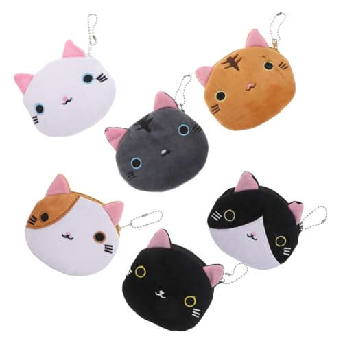 Healeved 6 Stück Key Coin -Aufbewahrungstasche Kleinkind Geldbörse Süße Geldbörse Für Mädchen Stilvoller Tier Kleiner Münzbeutel Süße Schmucktasche Münzbeutel Mit Tiermotiv Plüsch von Healeved