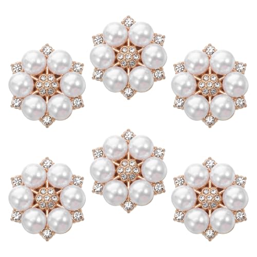 Healeved 6 Stück Knopfabdeckungen: Smokinghemd-Knopfabdeckungen für Männer – Basteln von Blumenärmelverzierungen – Strassperlen-Broschenclips von Healeved