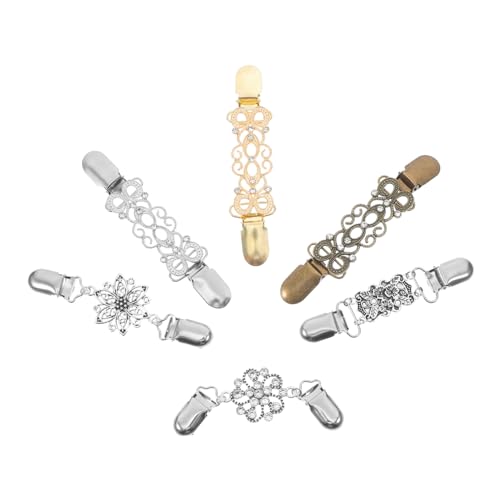 Healeved 6 Stück Legierung Wirbel Brosche Schal Clip Strickjacken Verbindung für Damen Vielseitige und Modeaccessoires von Healeved