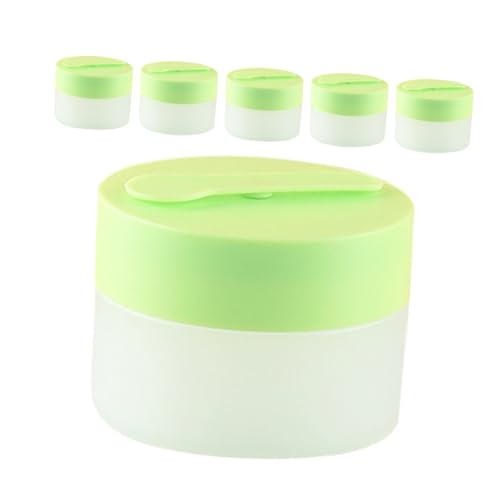 Healeved 6 Stück Matte Runde Kunststoff Cremedosen mit Magnetlöffel und Austauschbarem Innenliner Wiederbefüllbare Gesichtspflege Behälter für Handcreme Lippenbalsam Reisecreme von Healeved