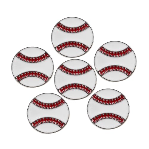 Healeved 6 Stück Teiliges Cartoon Baseball Broschen für Mädchen Sportliche Anstecknadeln für Cardigans und Pullover Einzigartige Baseball Modepins Vielseitig Tragbare Kleidung Accessoires von Healeved