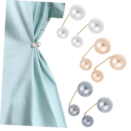 Healeved 6 Stück Teiliges Faux Perlen Brosche Sicherheitsnadel für Damen Emptied Collar Corsage Vielseitig Einsetzbar für Kleider Pullover und Festliche Anlässe von Healeved