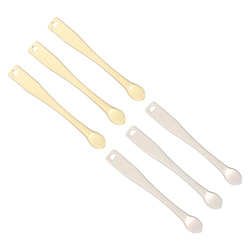 Healeved 6 Stück Teiliges Gesichtcreme Löffel aus Metallisch Beschichtetem Material Langlebig und Leicht für Präzises Auftragen und Gleichmäßiges Verteilen von Kosmetikcremes Tragbar für von Healeved