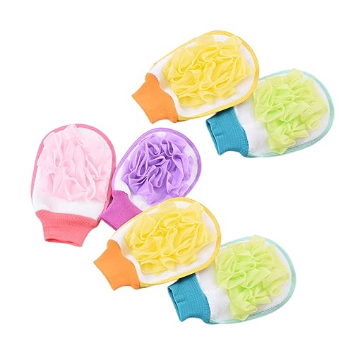 Healeved Peeling-handschuhe Für Den Körper Für Männer Und Frauen 6 Stück Badehandschuh Doppelseitig Entferner Abgestorbener Haut Bequemes Fasermaterial Zufällige Farbe von Healeved