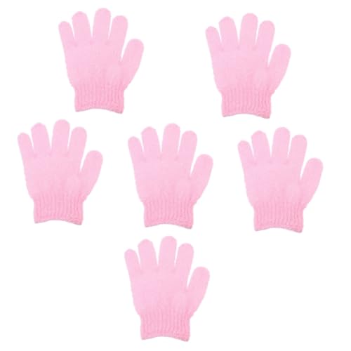 Healeved 60 Stk Fünf-finger-badehandschuhe Gesichtsschrubber Für Das Gesicht -badetuch Körperpeeling Für Frauen Luffa Fäustlinge Artefakt Beim Reiben Des Rückens Rosa Fräulein Nylon von Healeved