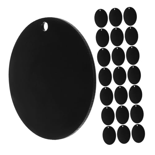 Healeved 60 Stück Schwarze Acrylrundscheiben mit Runde DIY Schlüsselanhänger Anhänger Gravierbare Dekorationen für Bastelprojekte Personalisierbare Schmuckanhänger Praktische von Healeved