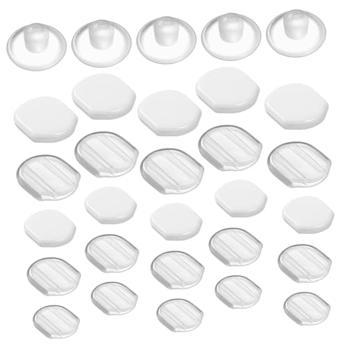 Healeved 60 Stück Teiliges Silikon Ohrring pads Transparent Flexible Ohrclip Polster für Clip ohrringe Sanft Rutschfest Langlebig Einfach Anzubringen Kompatibel mit Verschiedenen Ohrclips von Healeved
