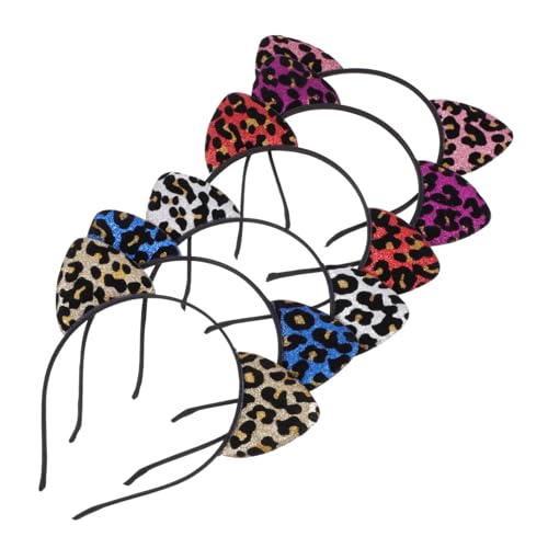 Healeved 6stücke Bunte Katzenohren Haarreifen Leichtgewichtige Dekorative Stirnbänder Mit Leoparden Und Tigerprint Für Kinderkostüme Partys Und Festivals von Healeved