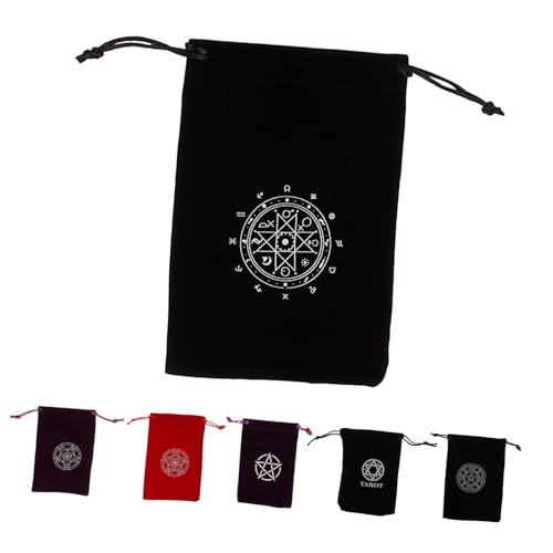 Healeved 6st Tarot-Tasche Mit Kordelzug Tarot Tasche Tarot-Aufbewahrungstasche Orakelkartenetui Tarrot-Karten Orakel-kartenetui Schmuck-geschenktüten Runenkarten Tragbar Flanell Schmücken von Healeved