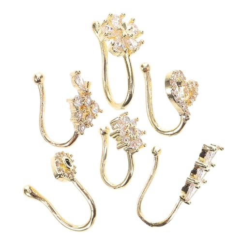 Healeved 6stücke Nasenring Ohne Piercing Verstellbar Zum Anklipsen Nasenschmuck Für Damen Und Herren Mit Zirkonia in Stern Und Mondform Aus Kupfer von Healeved