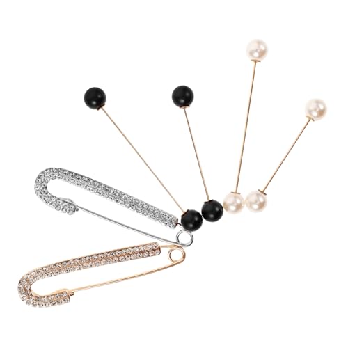 Healeved 6stücke Teilige Strass-perlen-broschen Für Damen-kleidung Strickjacken-schal-clip Anti-riss-sicherheitsnadeln Dekorative Nadeln Für Anzüge von Healeved