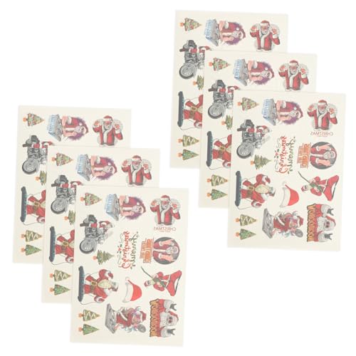 Healeved 6blätter Weihnachts Cartoon Tattoos Aufkleber Wasserdichte Temporäre Tattoos Für Mädchen Spaßige Weihnachtsdekorationen Für Partytüten Und Healeved 6blätter Weihnachts Cartoon Tattoos Aufkleber Wasserdichte Temporäre Tattoos Für Mädchen Spaßige Weihnachtsdekorationen Für Partytüten Und von Healeved