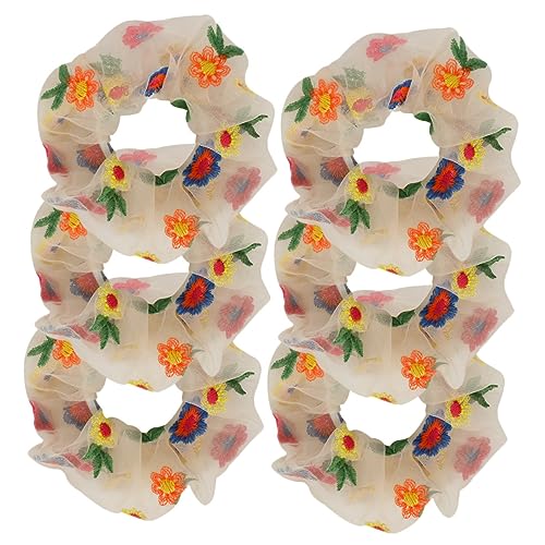 Healeved Haargummis Mit Blumenmuster 6 Stück Elastische Haarbänder Für Damen Und Mädchen Stilvolles Haar-accessoire von Healeved