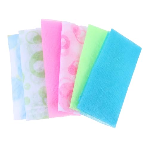 Healeved 6stücke Lange Nylon Badetücher Für Rückenpeeling Körperpeelingtücher Aus Nylon Badeschwämme Duschschwämme Zum Entfernen Von Hautschuppen Und Öl von Healeved