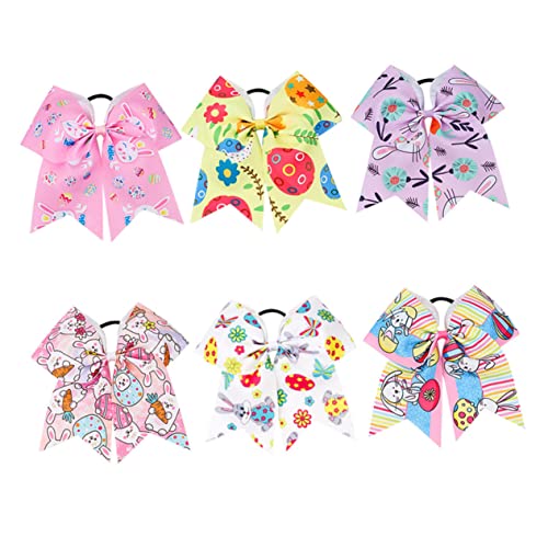 Healeved 6stücke Teiliges - Haargummis Mit Bunten Druckmotiven Haarbänder Für Mädchen Für Alltag Und Festliche Anlässe Mit Niedlichen Und Hasenmotiven von Healeved