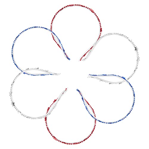 Healeved 6stücke Teiliges Star Haarreifen Für Unabhängigkeitstag Rote Weiße Und Blaue Patriotische Stirnbänder Für Partys Und Cosplay Für Fotomomente Und Feierlichkeiten von Healeved