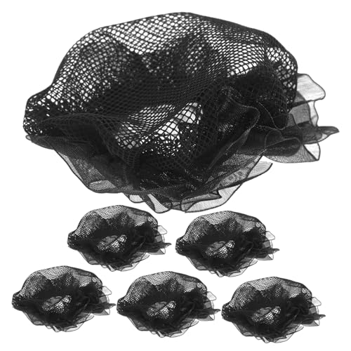 Healeved 6stücke Ballett Haarnetze Für Damen Dutts Elastische Stretch Haarnetze Dehnbare Netz Für Mädchen Tänzerinnen Dekoratives Bun Haarnetz Mit Spitzenverzierungen von Healeved