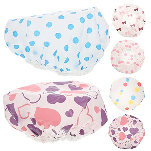 Healeved 6stücke Junge Mädchen Duschhauben Mit Elastischem Band Wiederverwendbare Badekappen Für Mädchen Und Kleinkinder Haarschutz Fürs Duschen von Healeved