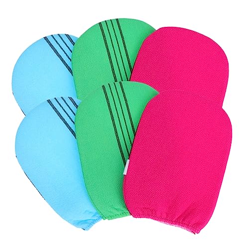 Healeved 6stücke Peeling-bad-handschuhe Doppelseitige Duschhandschuhe Zur Körperreinigung Exfolierende Badaccessoires Zufälligen Farben Für Männer von Healeved