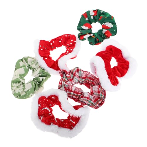 Healeved 6stücke Weihnachts-haargummis Aus Elastische Haarbänder Für Pferdeschwanz Haarschmuck Für Feiertage Für Damen Und Mädchen von Healeved