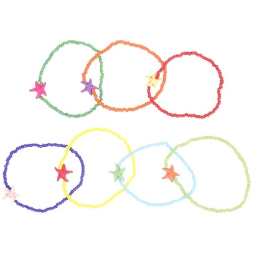 Healeved 7 Stck Boho Perlenarmband für Damen Handgefertigt Bunte Sea Star Armbänder Leichter Schmuck für Alltag Hochzeit Geburtstag und Valentinstag Modische Frauen Armband Dekoration von Healeved