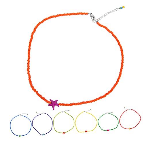 Healeved 7 Stück Bohemian Perlen Halskette für Frauen Teiliges Choker Schmuckset Bead Ketten für Besondere Anlässe Valentinstag Weihnachten Stilvolle Accessoires für Damen von Healeved