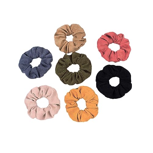 Healeved 7 Stück Teiliges Cord Haarbänder aus Weichem Flanell Elastische Haargummis für Damen und Mädchen Bunte Pferdeschwanzhalter Robust und Modisch für Alltag und Vielseitige Stylings von Healeved