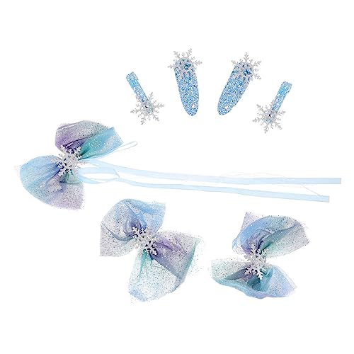 Healeved 7-teiliges Prinzessinnen-set Mit Schleife Und Schneeflocke Weihnachts-haarspangen Für Mädchen Alltagskleidung Und Kostüme von Healeved