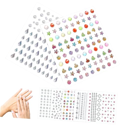 Healeved 7blätter Teiliges Set Selbstklebender Strasssteine Für Gesicht Glitzernde Aufkleber Für Festivals Halloween Und Partys Für Make-up Und Verzierungen von Healeved