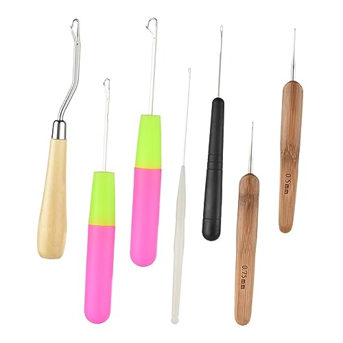 Healeved 7stücke Häkelnadel Dreadlocks Haarverlängerungen Und Diy Styling Enthält Mit Griff Zum Knüpfen Und Flechten Professionelles Werkzeug Für Frisuren Und Näharbeiten von Healeved