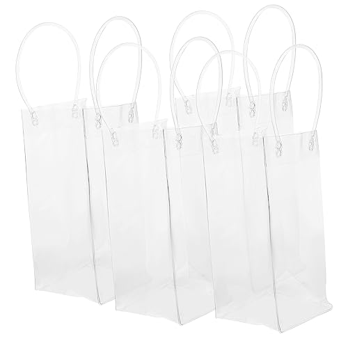 Healeved 8 STK Transparenter Weinbeutel Weihnachtswein-Einkaufstasche Weinkühltasche Multifunktions-weinbeutel Verpackungsbeutel Für Flaschen Paketzubehör Tragetasche Handlich PVC von Healeved