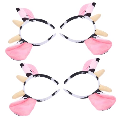 Healeved 8 Stck. Plüsch Tierohren Stirnband Cartoon Kuh Hörner Haarreif Erwachsene Kostüm Party Accessoire Kopfband Weich Langlebig von Healeved