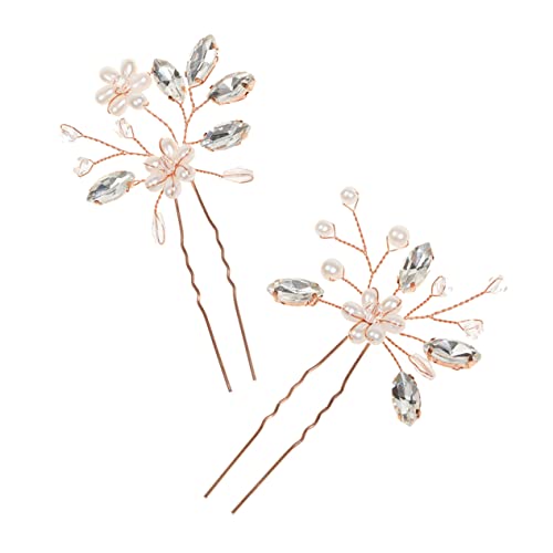 Healeved 8stücke Braut Haarnadeln Mit Und Perle Haaraccessoire Für Hochzeiten Und Partys Roségoldene Blumendesigns Perfektes Brautschmuck-set von Healeved