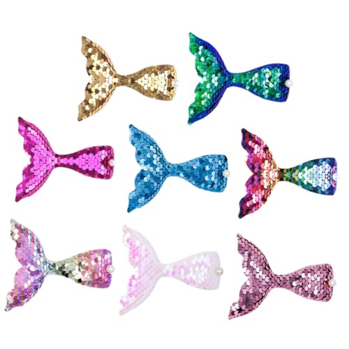 Healeved 8stücke Fischschwanz-haarspangen Mit Pailletten Süße Meerjungfrauenschwanz-haarspangen Dekorative Haarspangen Für Mädchen von Healeved