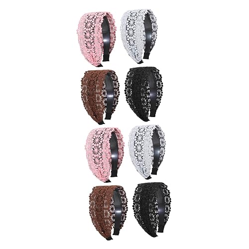 Healeved 8stücke Teiliges Breiter Haarschmuck Mit Spitze Rutschfeste Haarbänder Kaffee Für Damen Für Freizeit Und Tägliches Styling von Healeved