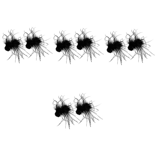 Healeved 8 Stk Straußenfeder Haarspange schwarze Haarspangen flauschige Haarspange the hallow halloween mitgebsel haarschmuck Abschlussball-Haarspangen für Frauen Gothic-Haarspangen-Zubehör von Healeved