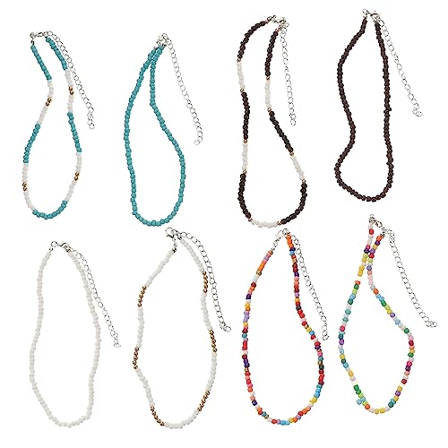 Healeved 8stücke Schlüsselbeinkette Für Frauen Perlen Halsketten Zarte Halskette Brauthalskette Halsschmuck Personalisierte Halskette Mädchen Halsketten Kurze von Healeved