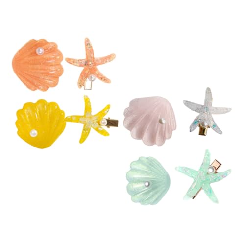 Healeved 8 Stück Teiliges Haarspangen Set für Mädchen Bunte Haarschmuck Clips Langlebig und Bequem Kreative Meeresdesigns für Kinderpartys Haarschmuck Zubehör für Kleine Mädchen von Healeved