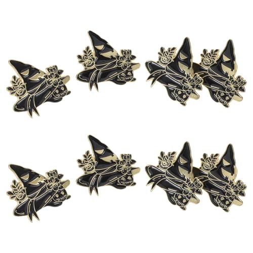 Healeved 8 Stück Teiliges Halloween Katzenbroschen Langlebiger Legierung Bunte Emaille-hexe mit Hut Leichtes Anstecknadel Pullover Rucksäcke Kleidung und Hüte Detailreiche Handwerkskunst von Healeved