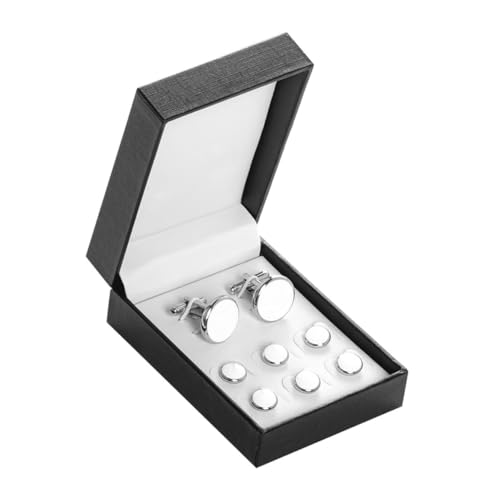 Healeved 8 Stück Teiliges Herren Manschettenknopf Set Klassische Runde Tuxedo Cufflinks mit Emaille Langlebig und Komfortabel für Französische Hemden für Business Hochzeit und Festliche von Healeved