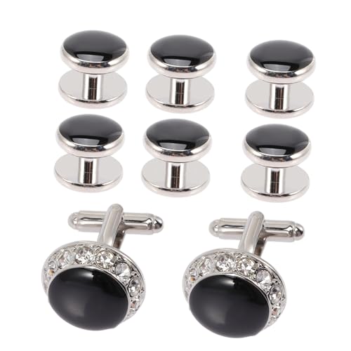 Healeved 8 Stück Teiliges Herren mit Strasssteinen Hochwertige Emaille Vielseitig für Hemden und Anzüge Eleganter Business Hochzeitsstil Komfortabel und Hautfreundlich von Healeved
