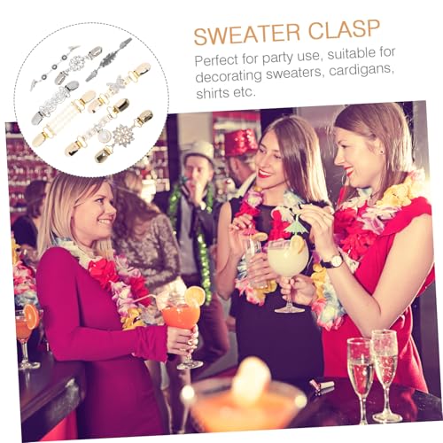 Healeved 8 Stück Teiliges Retro Cardigan Clips aus Hochwertiger Legierung Modische und Praktische Shawl Clips für Damen Vielseitiger Verschluss und Schmuck für Pullover Strickjacken und von Healeved