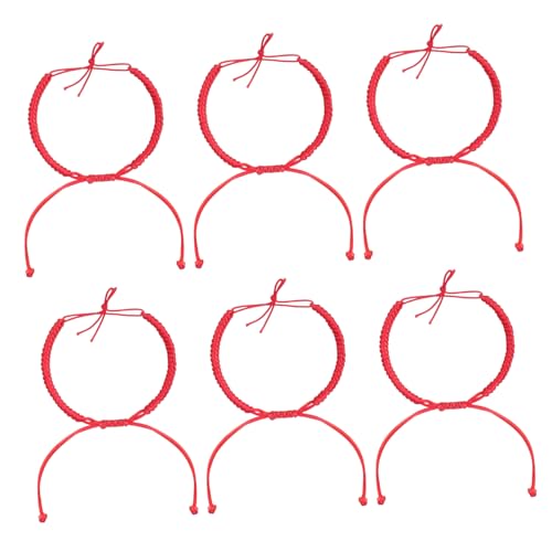 Healeved 8 Stück Teiliges Rotes Schnurarmband Handgefertigtes Filigranes Verstellbares Knotenarmband Unisex Schmuck Glücksarmband für Damen und Herren Modisches Freundschaftsband von Healeved